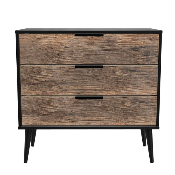 Haus Kraft 3 drawer chest vintage oak black carcass