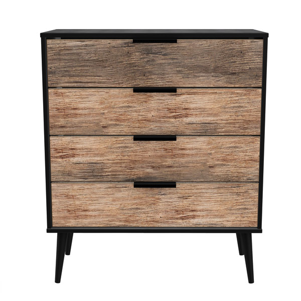 Haus Kraft 4 drawer chest vintage oak black carcass