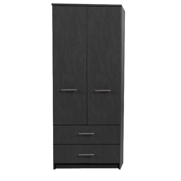 2 Door Combi Wardrobe in charcoal