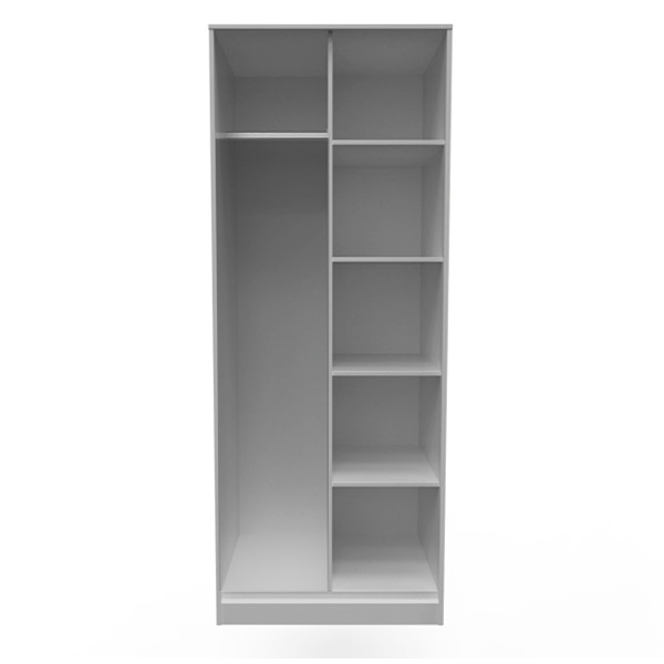 BTL scandi dusk grey 2dr open  wardrobe