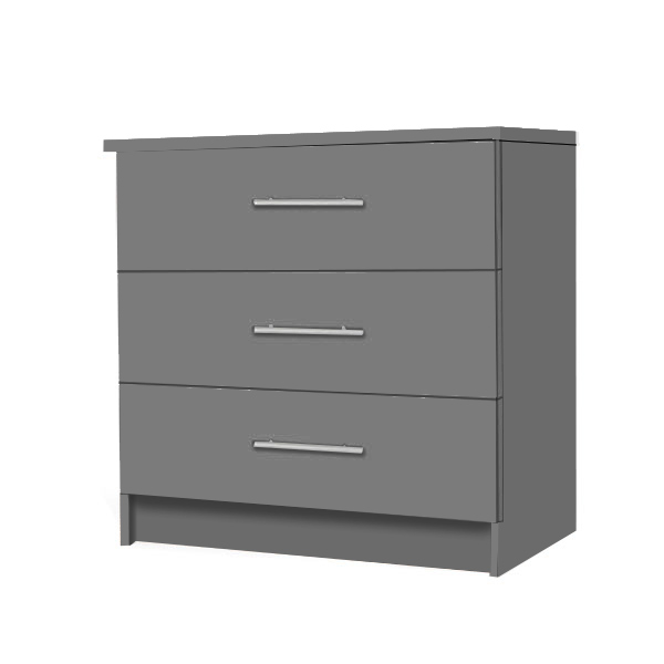 Classic Grey 3 Drawer Chest