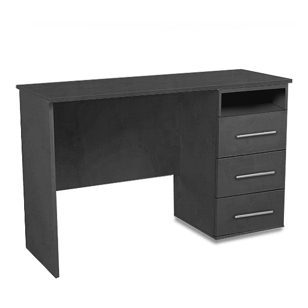 charcoal black 3 drawer desk