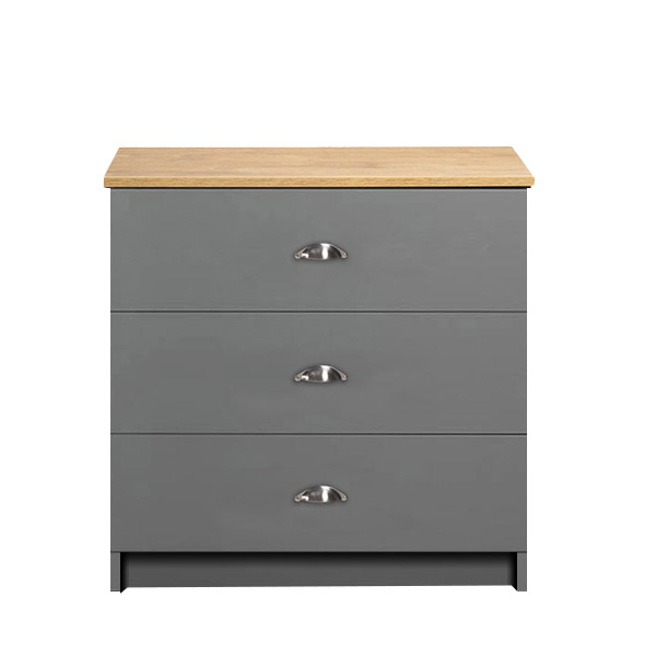 3 drawer HMO chest of drawers in grey