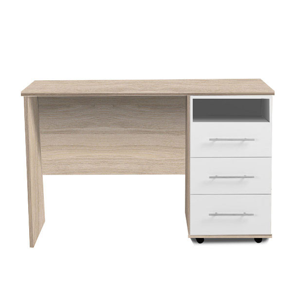 Lorenzo oak desk with white fronts