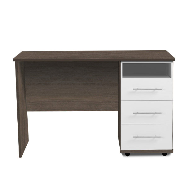 Walnut desk with white fronts
