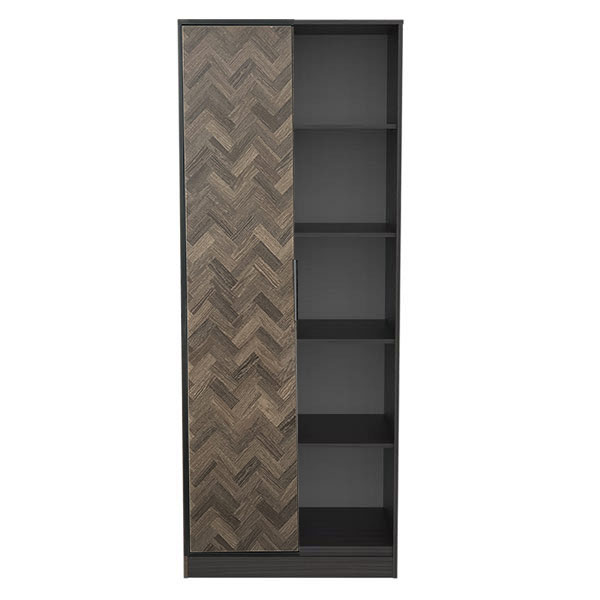 Herringbone open wardrobe black