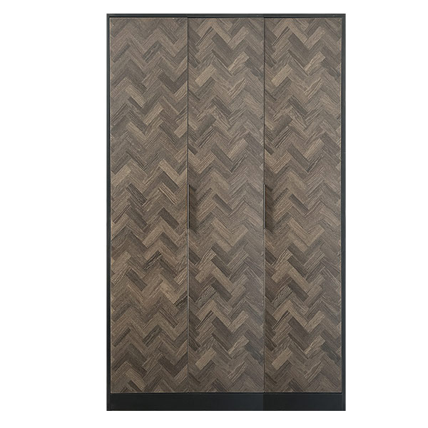 Herringbone triple wardrobe black