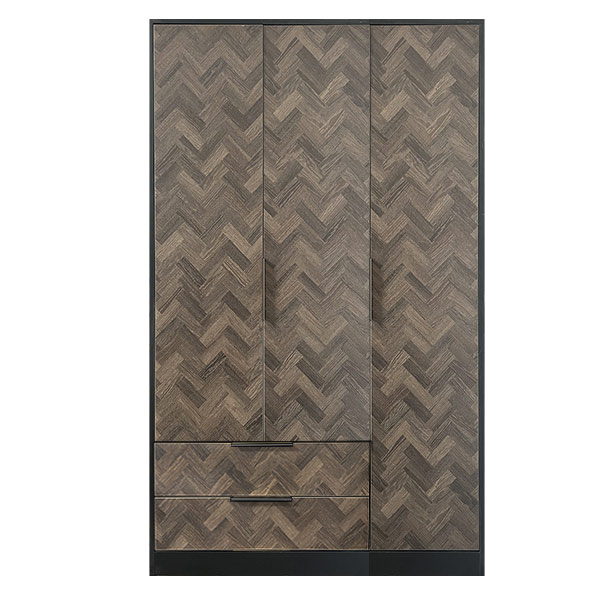 Herringbone triple Combi wardrobe black