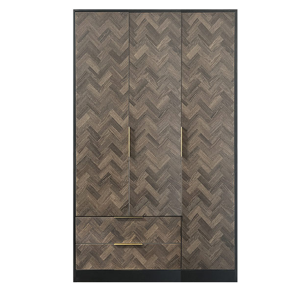 Herringbone triple Combi wardrobe gold