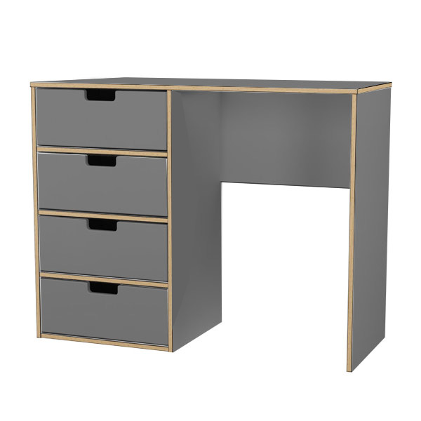 Dusk Grey 4 drawer desk