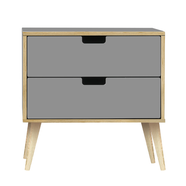 Scandi light legs Dusk Grey bedside