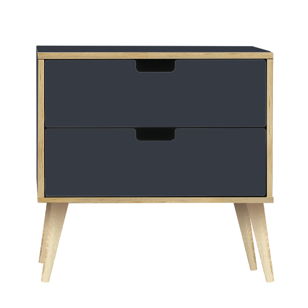 Scandi light legs Indigo Blue bedside