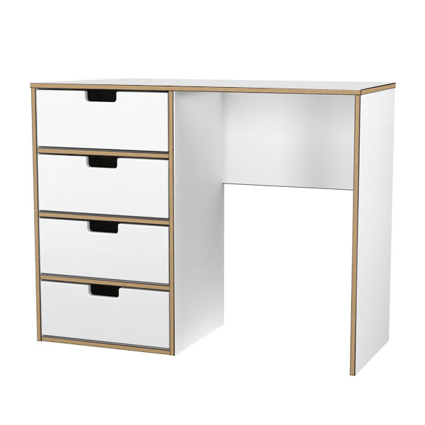 White 4 drawer desk