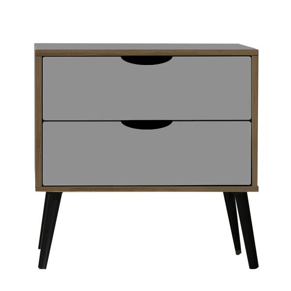 Scandi black legs Dusk Grey bedside