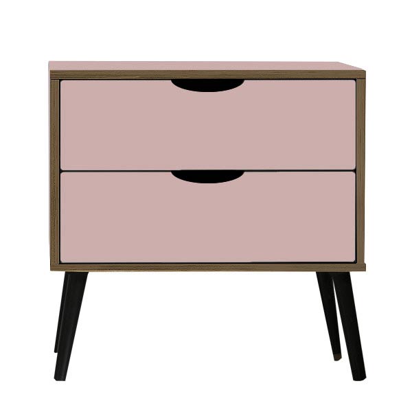 Scandi black legs Kobe Pink bedside