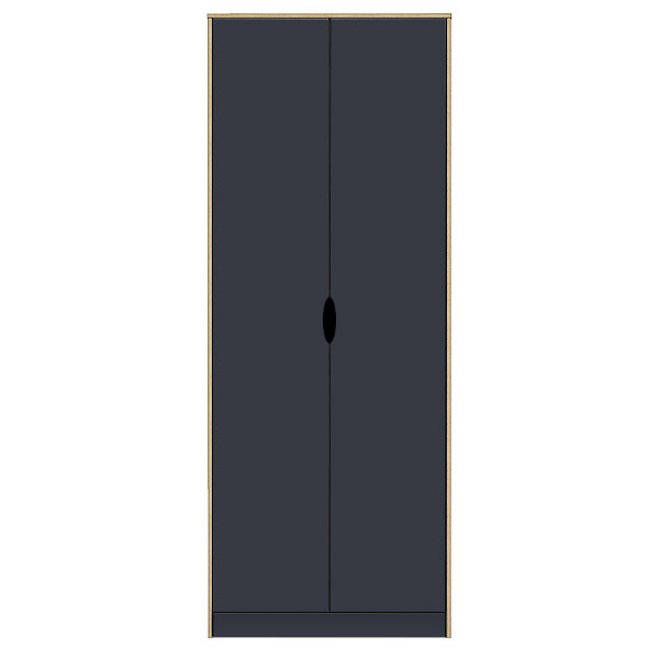 Scandi indigo blue 2 door wardrobe