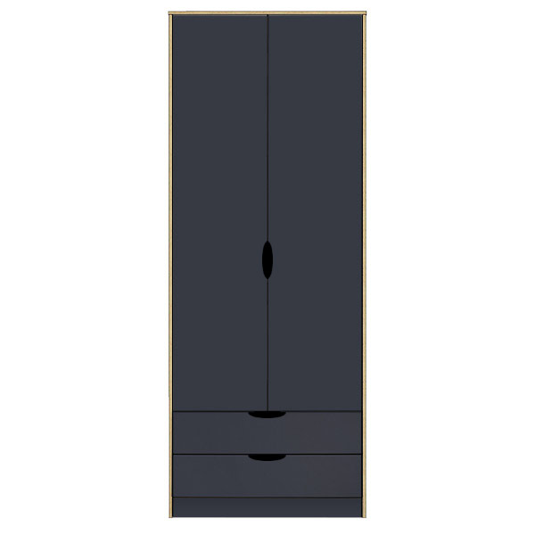 Scandi indigo blue 2 door Combi wardrobe
