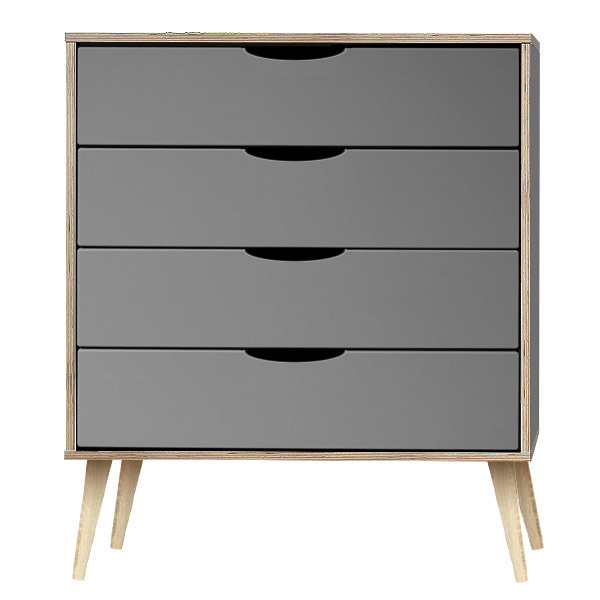 Scandi light legs dusk grey 4 drawer chest