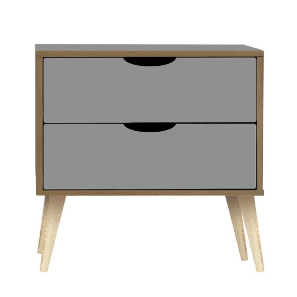Scandi light legs Dusk Grey bedside