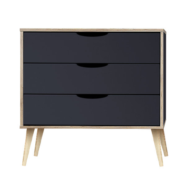 Scandi light legs indigo blue 3 drawer chest