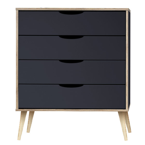 Scandi light legs indigo blue 4 drawer chest