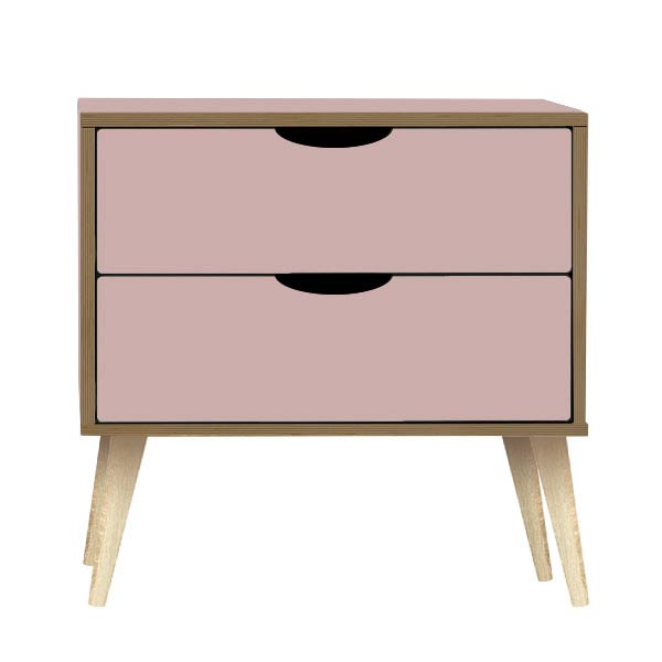 Scandi light legs Kobe Pink bedside
