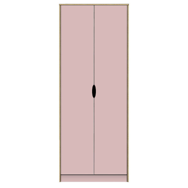 Scandi pink 2 door wardrobe