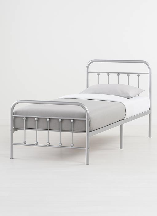 social housing bed in silver