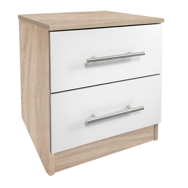 BEDSIDE IN BARDOLINO OAK & WHITE