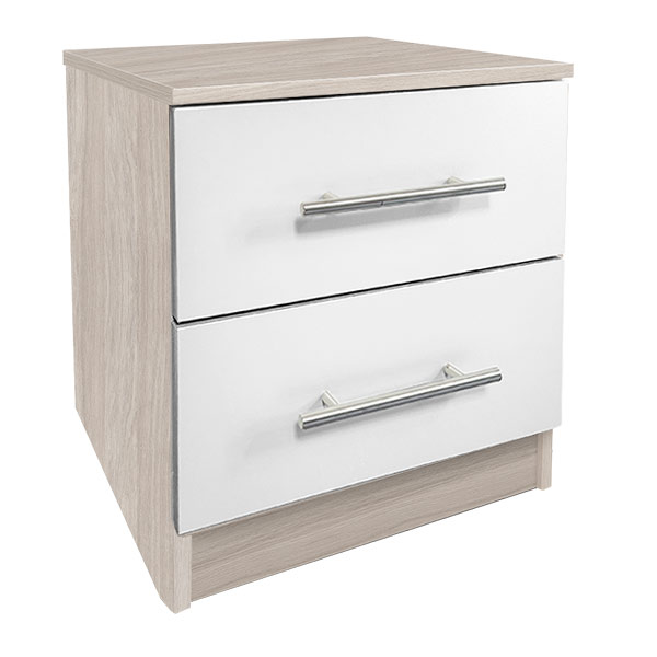 BEDSIDE IN LORENZO OAK & WHITE