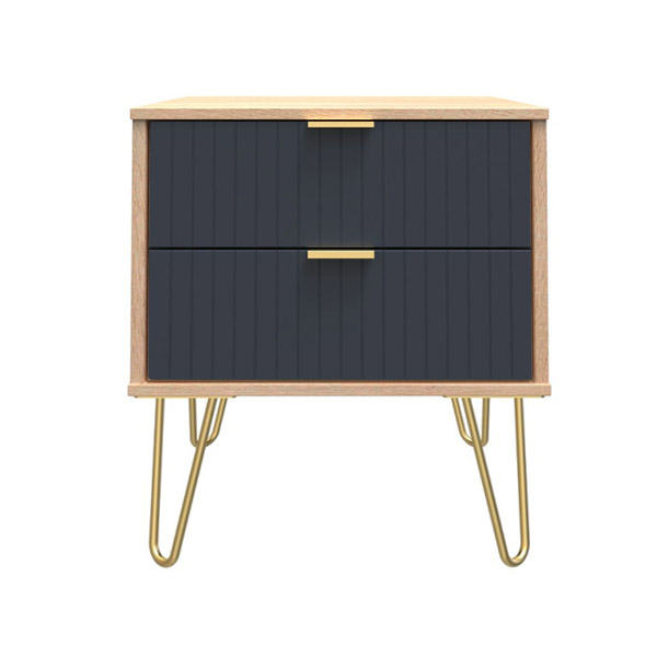 Bedside in indigo blue & Bardolino Oak