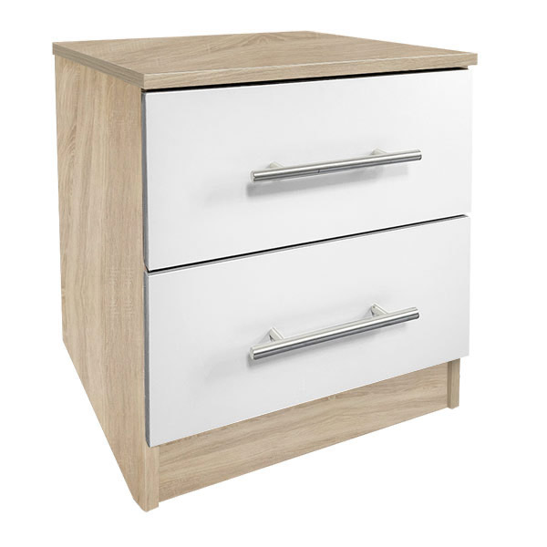 BEDSIDE SONOMO OAK AND WHITE