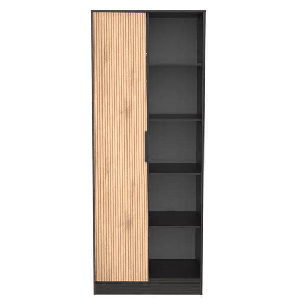 BLACK Double Open Wardrobe
