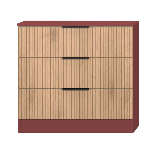 BORA RED 3 DRAWER CHEST
