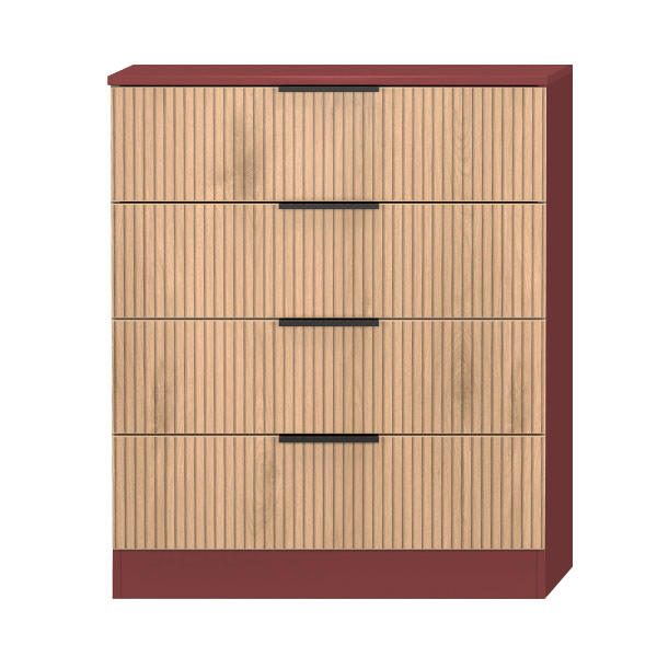 BORA RED 4 DRAWER CHEST