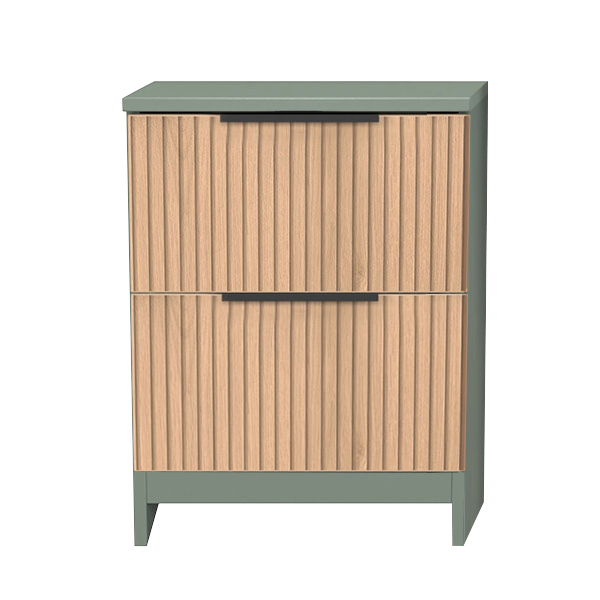 BORA bedside with shelf in reed green