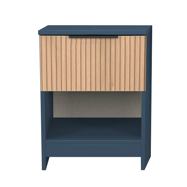 BORA bedside with shelf in blue