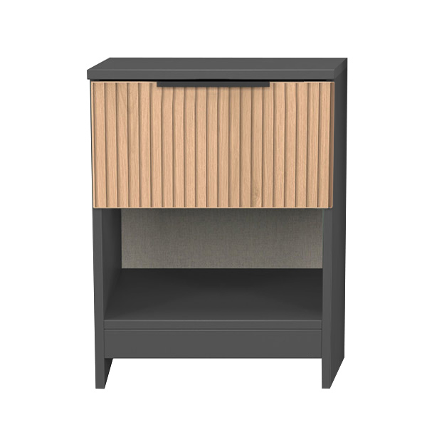 BORA bedside with shelf in grey