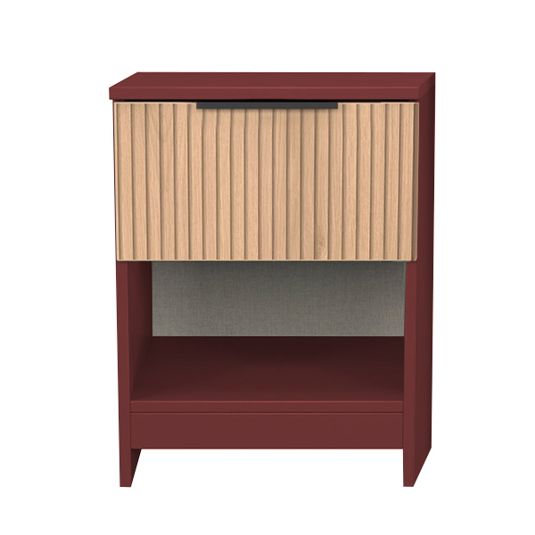 BORA bedside with shelf in red