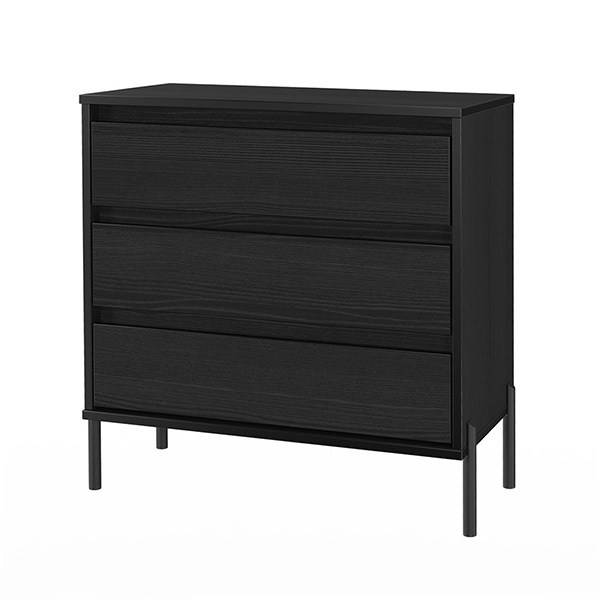 LEONA 3 DRAWER CHEST IN BLACK ASH