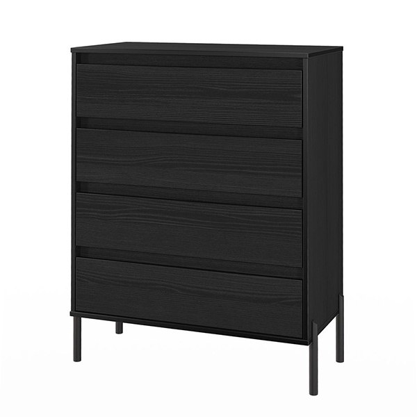 LEONA 4 DRAWER CHEST IN BLACK ASH