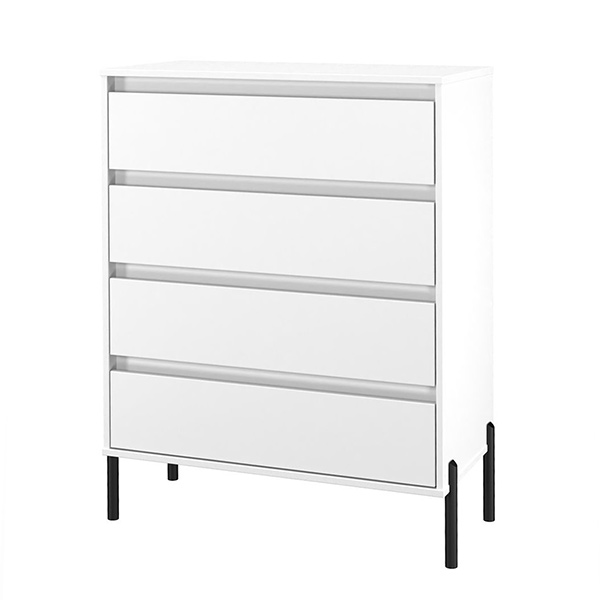 LEONA 4 DRAWER CHEST IN WHITE
