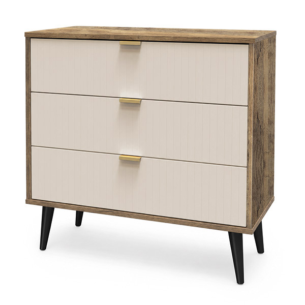 Linear 3dr chest in Kashmir & vintage oak black handle