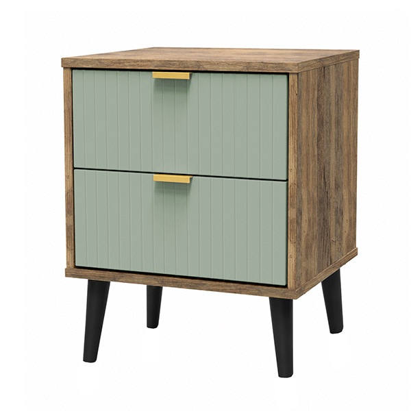 Linear Bedside in reed green with black handle