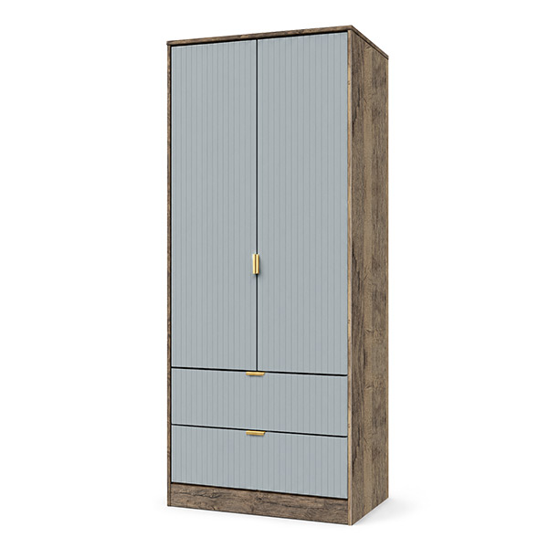 linear double wardrobe duck egg vintage black handle