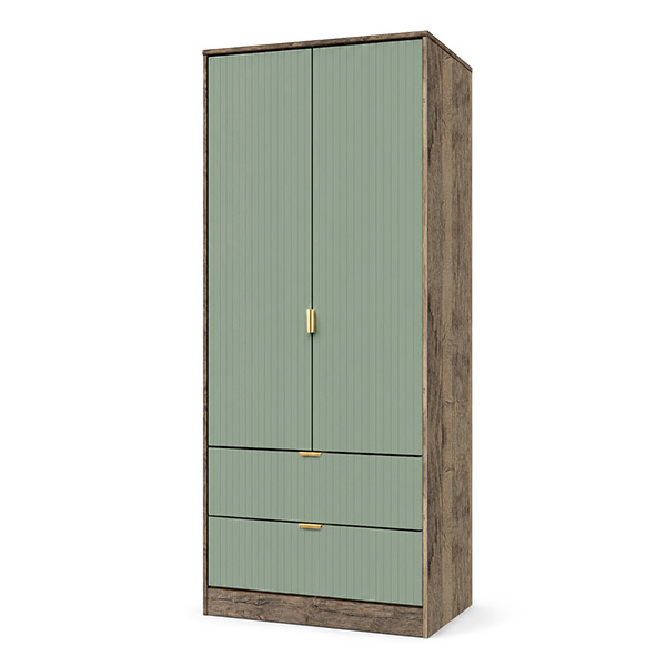 linear combi wardrobe reed green vintage black handle