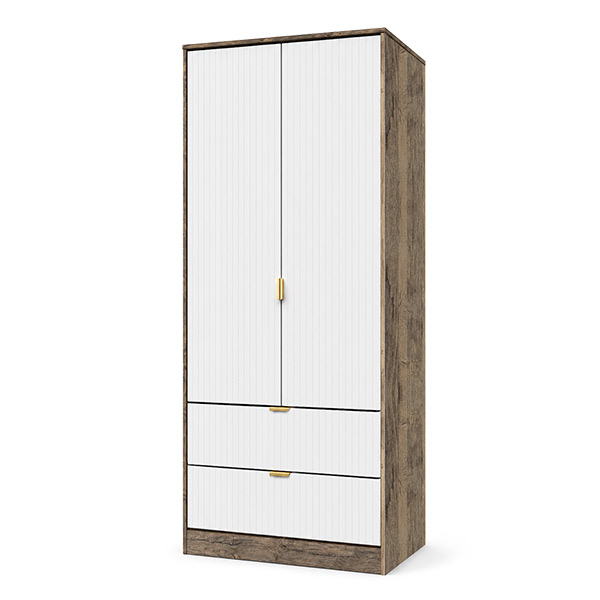 linear combi wardrobe white vintage black handle