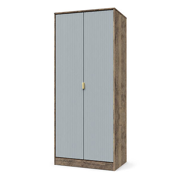linear double wardrobe duck egg vintage black handle