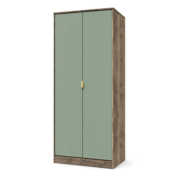 linear double wardrobe reed green vintage black handle