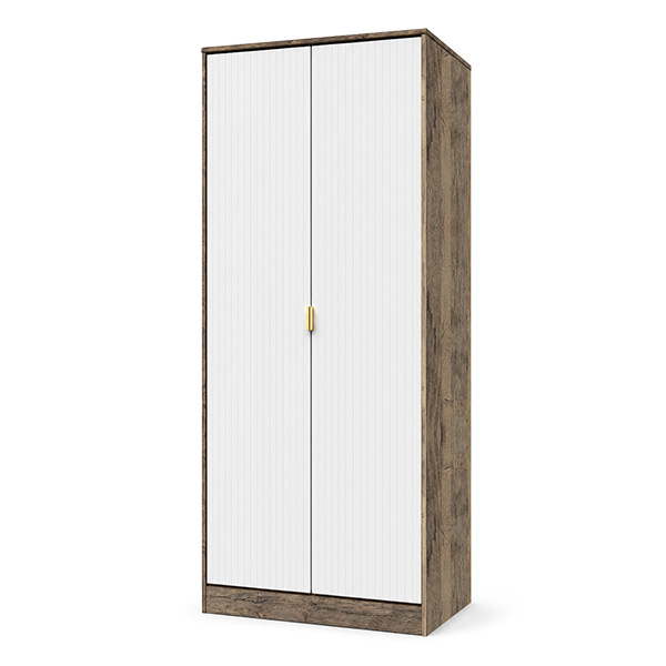 linear double wardrobe white vintage black handle
